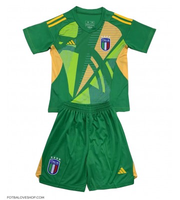 Itálie Brankářské Dětské Venkovní Dres ME 2024 Krátký Rukáv (+ trenýrky)